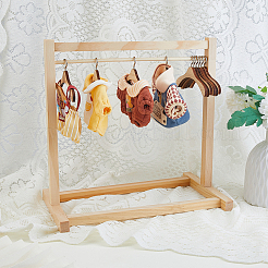 Деревянная вешалка для одежды куклы с вешалкой DIY-WH0496-59