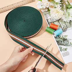 10 ярд полосатой ленты из полиэстера&nbsp;SRIB-WH0011-068B