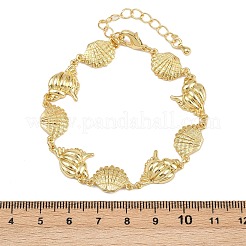 Браслеты из латунной цепочки для женщин BJEW-L707-04G-05