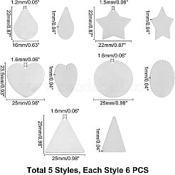 30 шт. 5 подвески из нержавеющей стали 304 STAS-UN0023-73