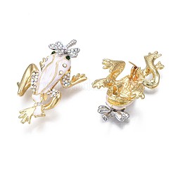 Эмалевая булавка в виде лягушки со стразами&nbsp;JEWB-N007-066