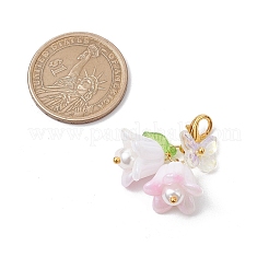 5шт. Акриловая подвеска в виде цветка-бабочки HJEW-JM02941