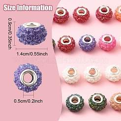 32 шт. 8 цвета AB смоляные розы европейские бусины RESI-FS0002-04