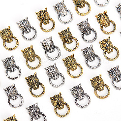 60 шт. 2-х цветные кабошоны из сплава в форме головы леопарда&nbsp;MRMJ-HY0002-42