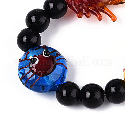 Бусы лэмпворк ручной работы LAMP-N028-08