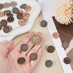 30 шт. 3-х цветные пуговицы из цинкового сплава с 1 отверстиями на ножке BUTT-OC0001-64A