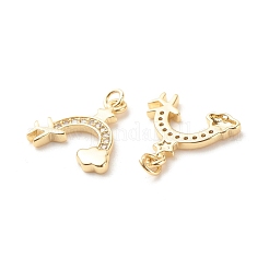 Латунные микропаве прозрачные подвески с фианитом ZIRC-P099-02G