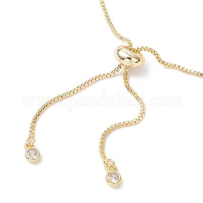 Браслеты-слайдеры из латунной цепочки-коробки с чакрами BJEW-JB12602-02-1