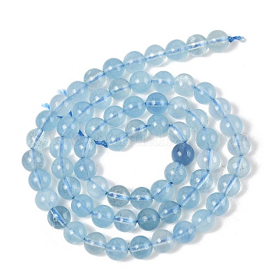 Природные Аквамарин бисер нитей G-P342-10-6mm-A-1