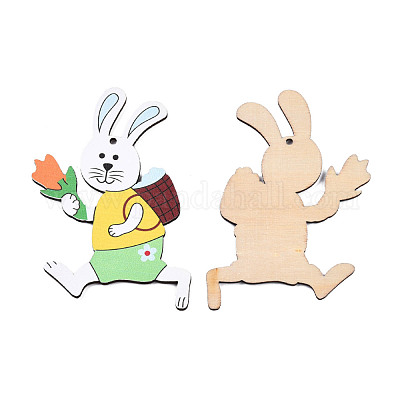 Большие подвески из дерева с односторонним принтом WOOD-N005-91A-1