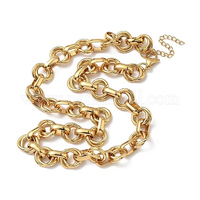 Ожерелья из двух звеньев цепи из нержавеющей стали 304 NJEW-S453-02P-A-1