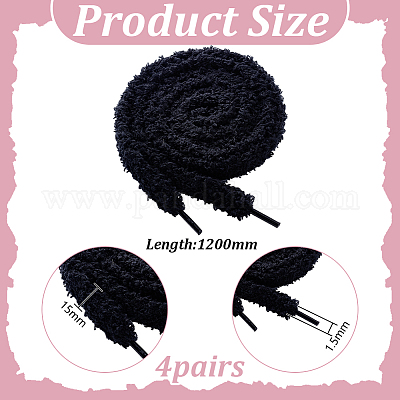 4 пара шнурков из плюшевой ткани&nbsp;AJEW-HY0002-72B-1