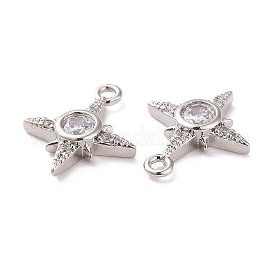 Латунные микропаве прозрачные кубические циркониевые подвески X-KK-G418-08P-1