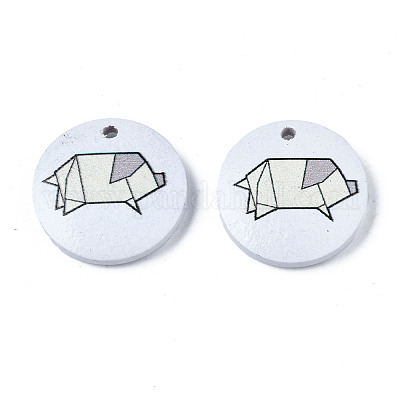 Печатные подвески из натурального дерева WOOD-T021-55-1