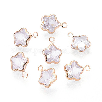 Подвески из латуни с прозрачным фианитом ZIRC-T017-02KCG-1