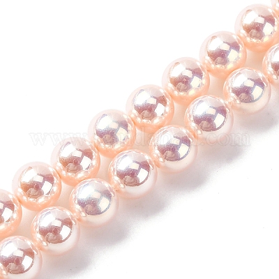 УФ-покрытие перламутровые стеклянные жемчужные бусины нити GLAA-F128-01A-T09-1