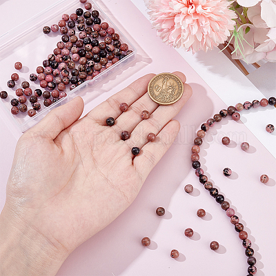 3 нити нити бусины из натурального родонита G-NB0003-45-1