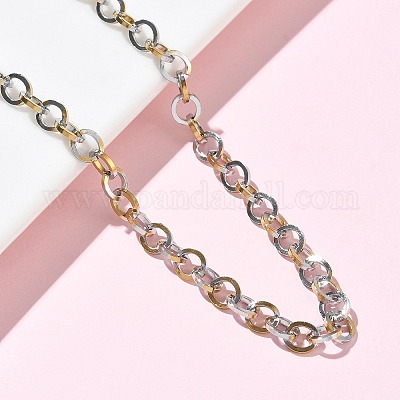 Ожерелья из нержавеющей стали 304 с цепочкой Rolo NJEW-Z102-01GP-1