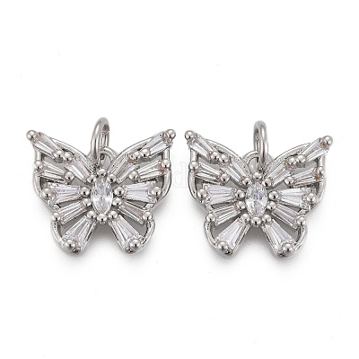 Латунные микропаве прозрачные кубические циркониевые подвески KK-F821-15P-1