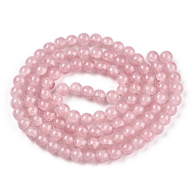 Выпечки нарисованные потрескивание стеклянные бусины пряди X-DGLA-Q023-8mm-YS7-1