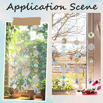 Наборы для самостоятельного изготовления подвесных ловцов солнца в виде ракушек DIY-SC0030-70-1