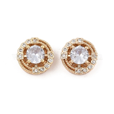 Стойки обшивки латунь микро проложить кубического циркония бусы KK-F879-10G-1