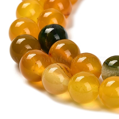 Окрашенные естественный агат бисер пряди G-G203-10F-10mm-1
