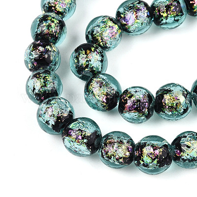 Ручной стеклянные фольга бисер пряди FOIL-N029-05C-1