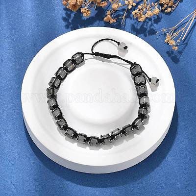 Регулируемые браслеты из плетеных бусин из натурального лабрадорита и немагнитного синтетического гематита BJEW-Z090-01A-1