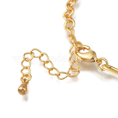 Браслеты-цепочки с сердечками из латуни с микропаве из прозрачного кубического циркония для женщин и девочек BJEW-L696-011G-1