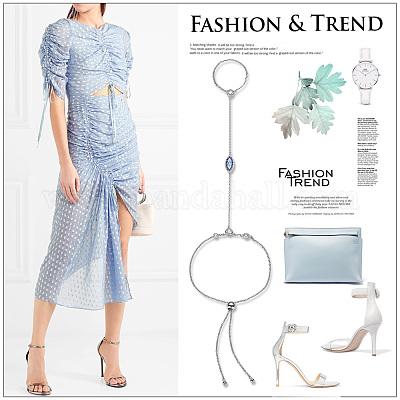 Браслеты на ногу из стерлингового серебра с родиевым покрытием JA130A-1