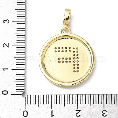 Латунные микропаве прозрачные подвески с фианитом KK-L253-17G-F-1