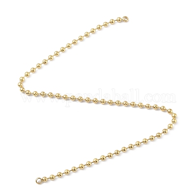 Ионное покрытие (ip) 304 нержавеющая сталь шариковая цепочка браслет изготовление BJEW-M293-10G-1