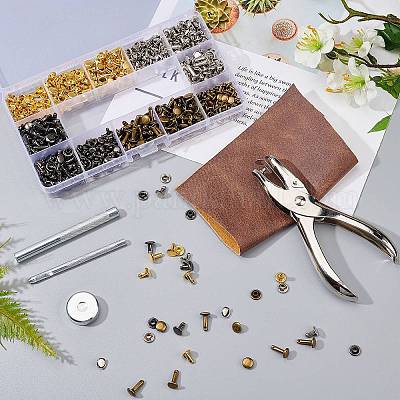 Железные заклепки с двойной крышкой и наборы инструментов для установки DIY-WH0167-65-1