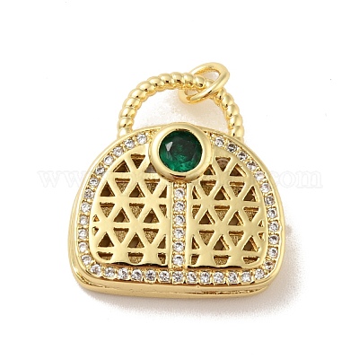 Латунные микро проложить кубического циркония подвески KK-B059-11G-1