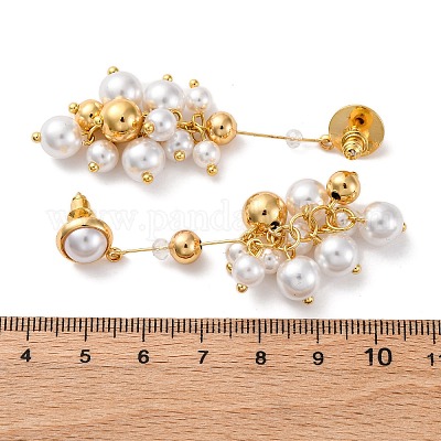 Латунные болтающиеся серьги EJEW-R014-06G-1