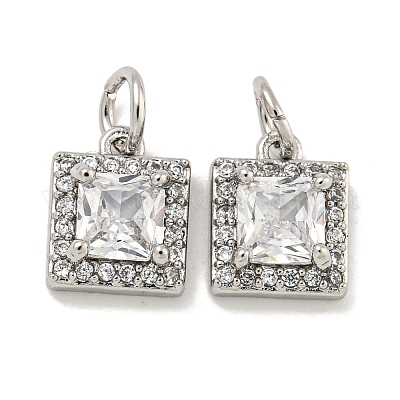 Латунные микропаве прозрачные подвески с фианитом KK-P275-32A-P-1