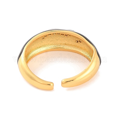 Открытые манжеты из латуни с микропаве номер 3 и прозрачным фианитом RJEW-U009-02A-G-1