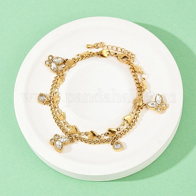 Многорядные браслеты из нержавеющей стали 304 BJEW-G747-06G-1