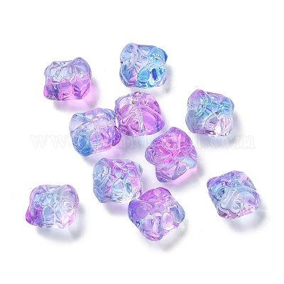 Выпечка расписные прозрачные стеклянные бусины GLAA-C035-01L-1