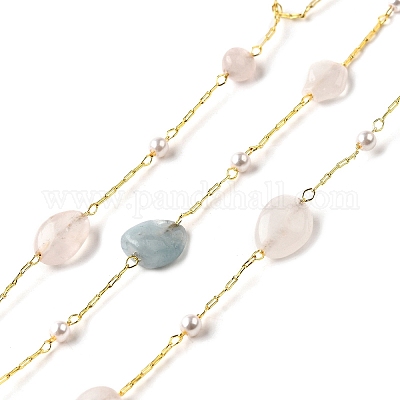 Цепочки из бисера из натурального морганита ручной работы CHC-F020-04G-02-1