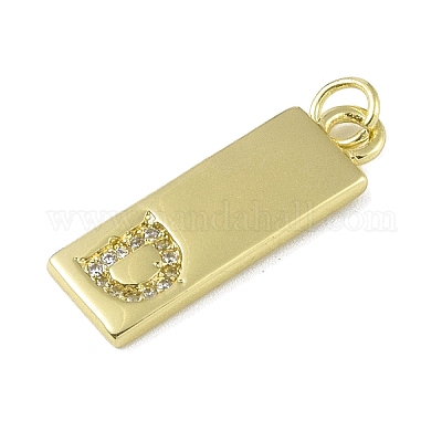 Латунные микропаве прозрачные подвески с фианитом KK-P266-06G-D-1