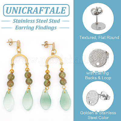 40 шт. 2 цвета фурнитура для сережек-гвоздиков из нержавеющей стали 304 STAS-UN0056-08-1