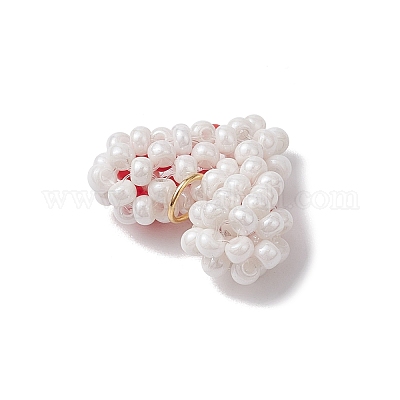 Подвески в форме сердца из стеклянных бусин PALLOY-MZ00546-1