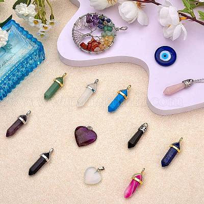 Подвески с драгоценными камнями в стиле 12шт. DIY-SZ0008-30-1