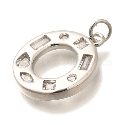 Латунные микропаве прозрачные подвески с фианитом KK-G521-01P-O-1