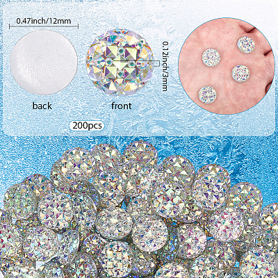 5 набор из 200 прозрачных смоляных кабошонов CRES-SP0001-04A-1