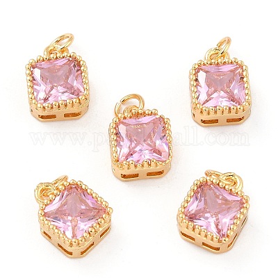 Настоящие 18-каратные позолоченные подвески из латуни с инкрустацией из кубического циркония ZIRC-L100-073G-06-1