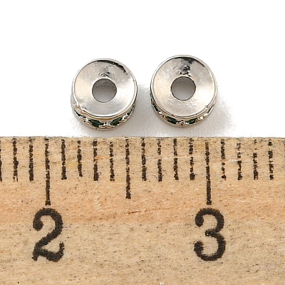 Бусины-проставки из латуни с кубическим цирконием KK-L215-004A-P03-1