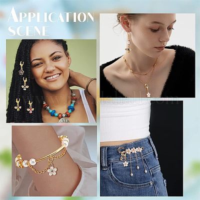 18шт сплав эмаль сакура пчела кулон украшения HJEW-PH01532-1